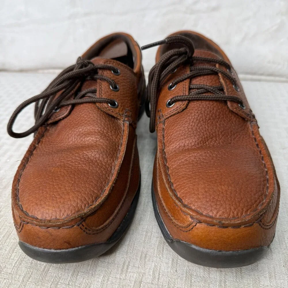 Rockport Works Mens Leather Boat Shoes Size 11.5M Brown